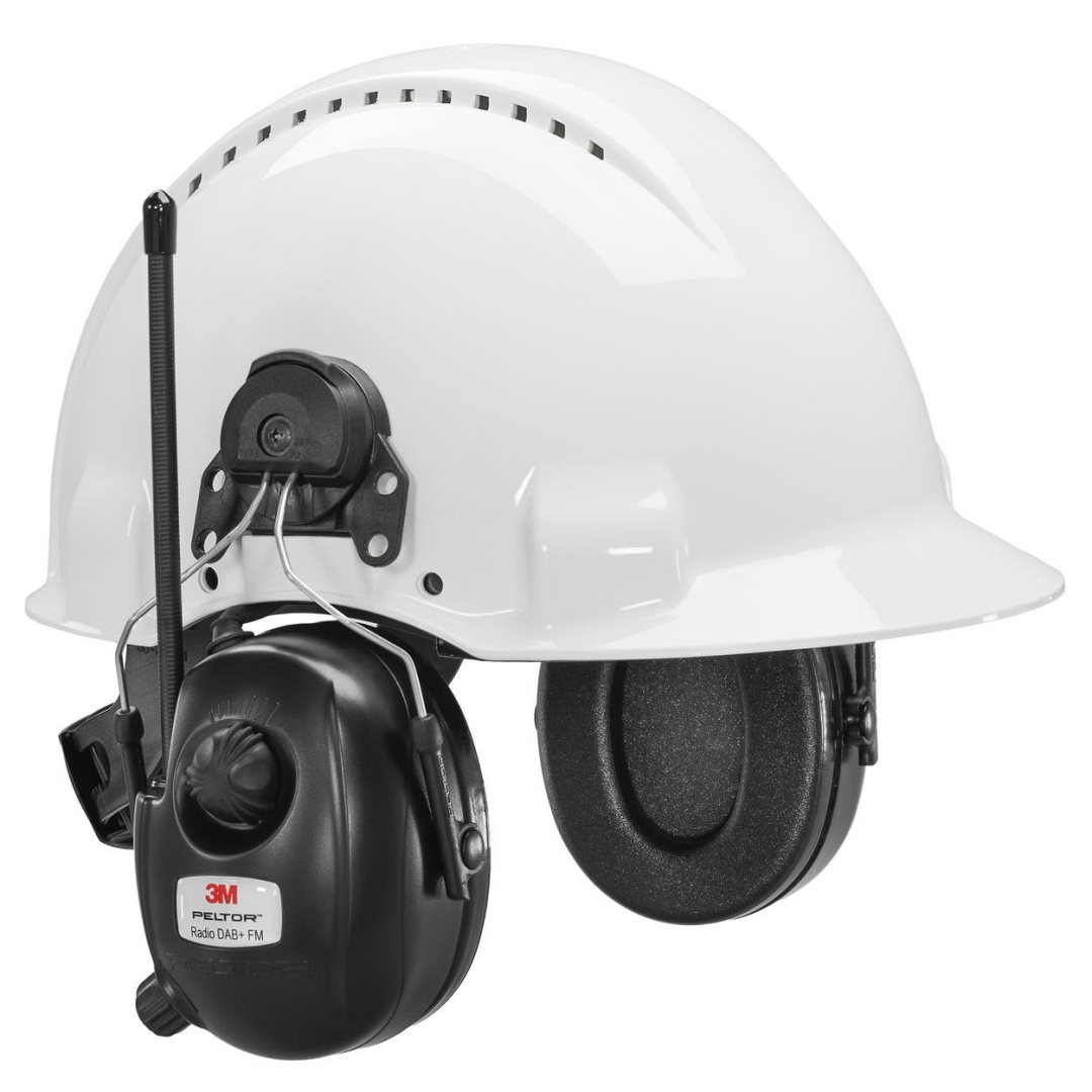 3M Peltor DAB+ FM Radio Gehoorkap met Helmbevestiging