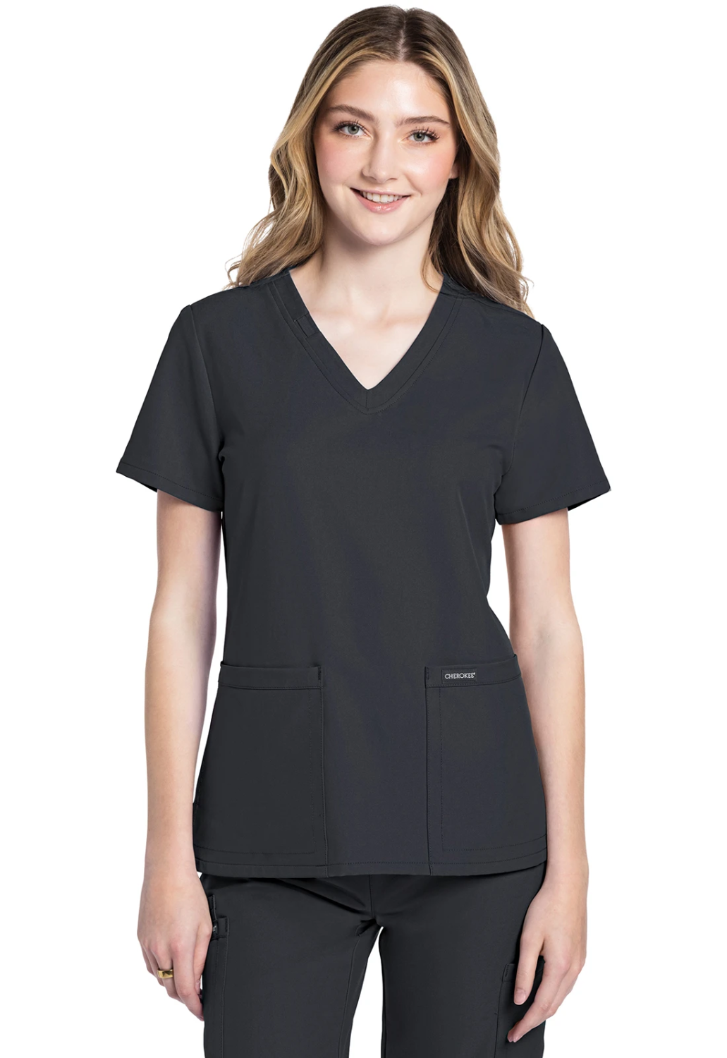 Cherokee 2 pocket V-Neck Top