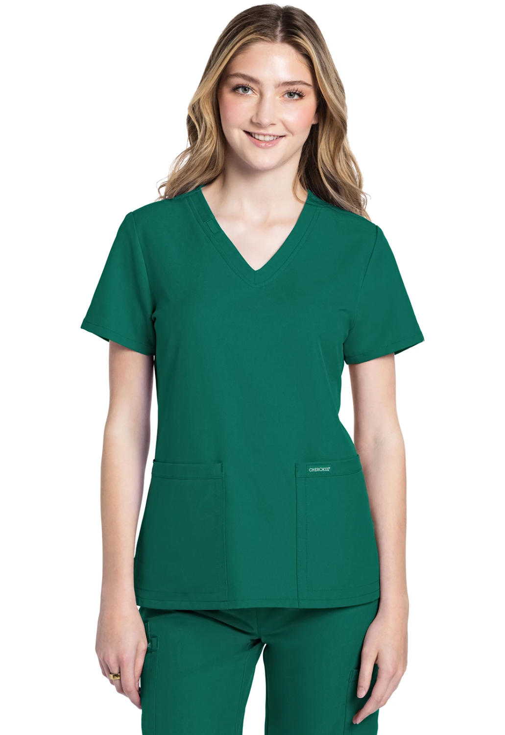 Cherokee 2 pocket V-Neck Top