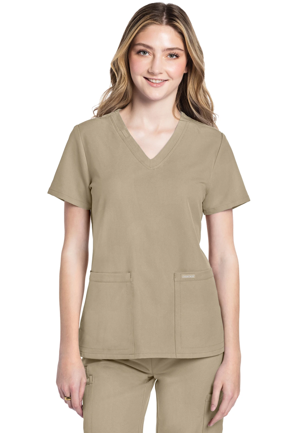 Cherokee 2 pocket V-Neck Top