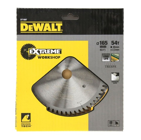 DeWalt Cirkelzaagblad - 165 x 20 x 54t
