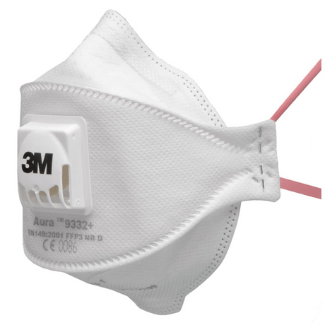 3M Aura 9332+ Stofmasker FFP3 NR D met Uitademventiel