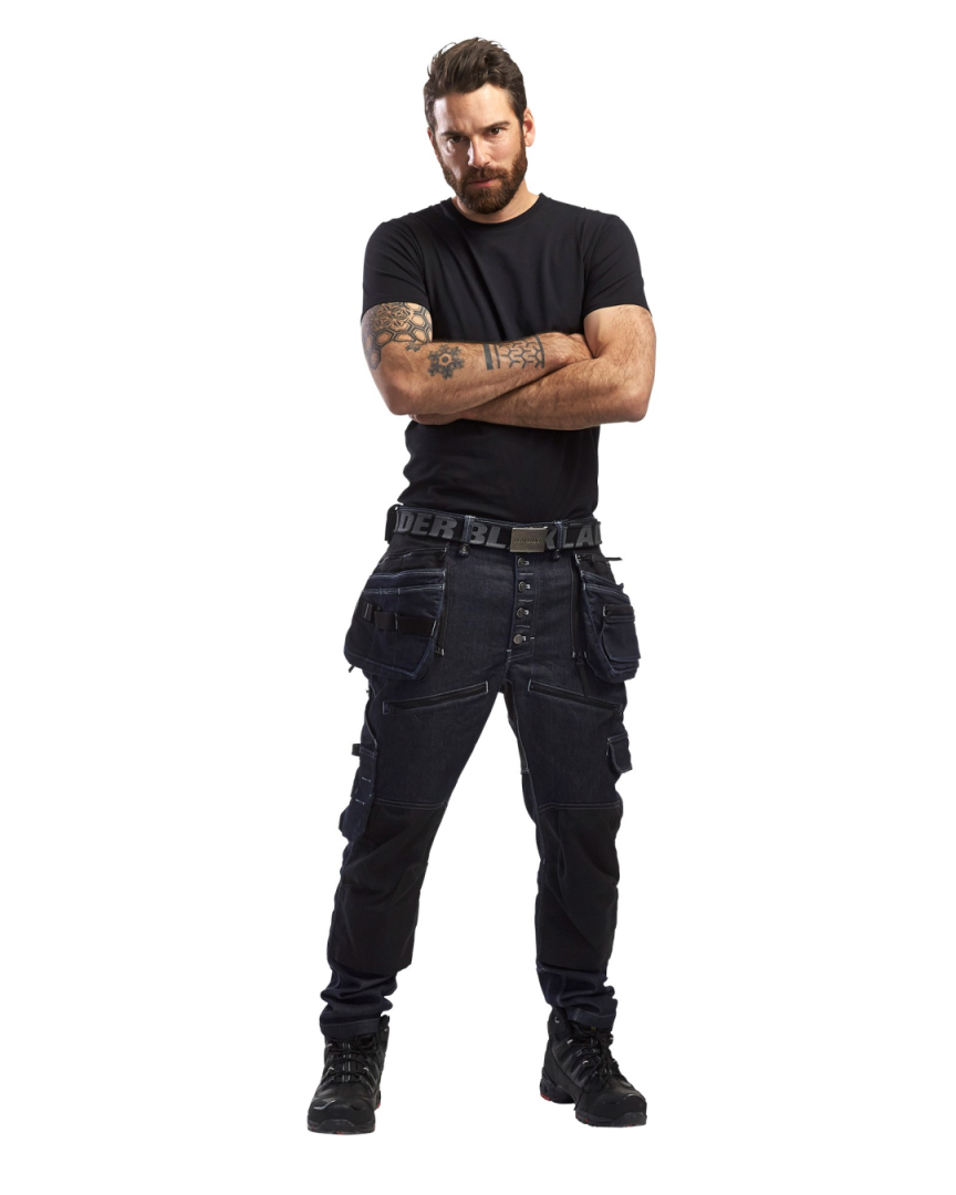 Blaklader Baggy Denim Werkbroek met Knie- Holsterzakken