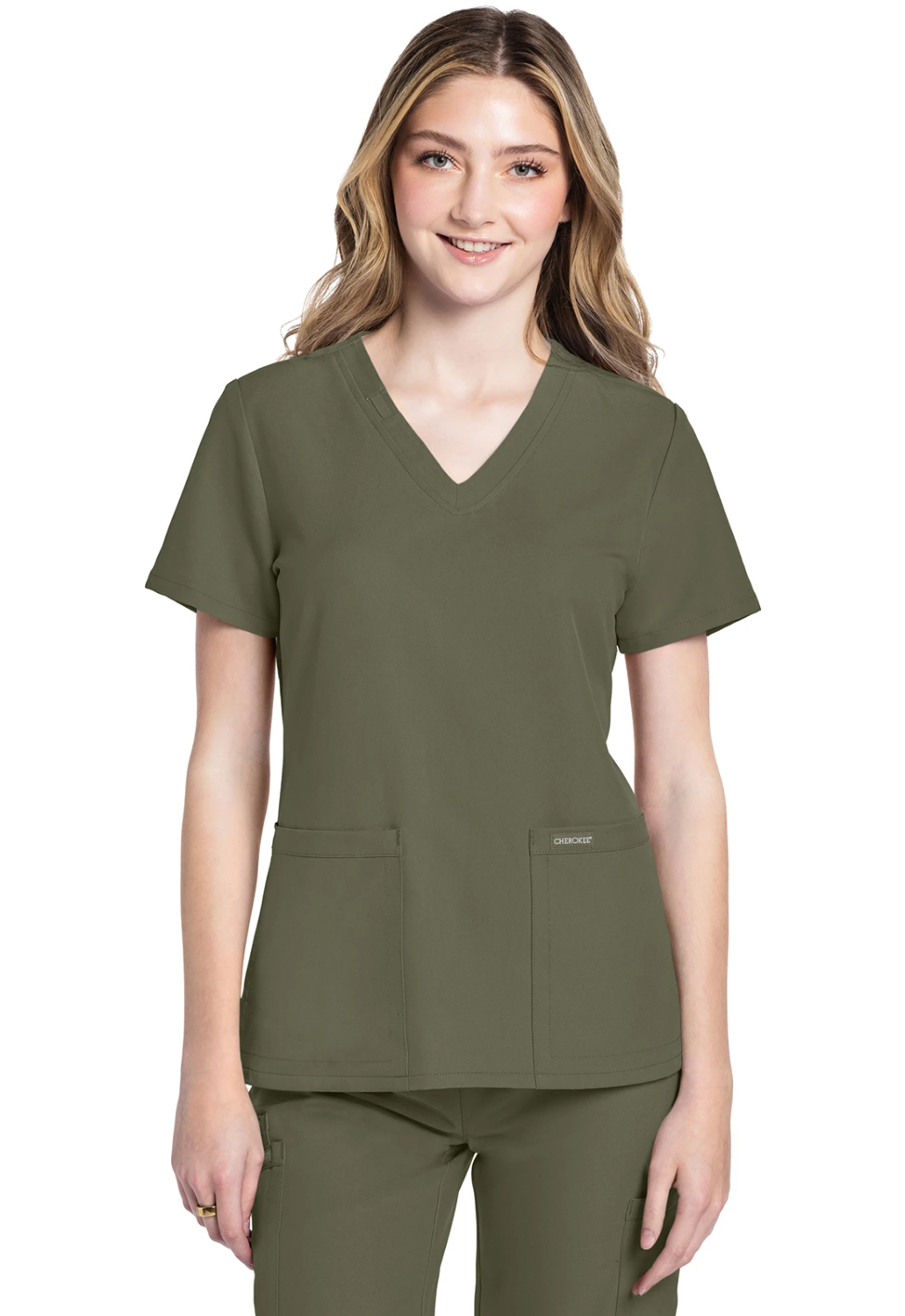 Cherokee 2 pocket V-Neck Top