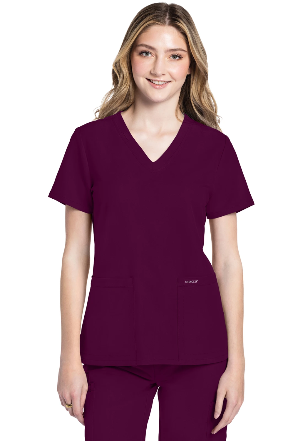 Cherokee 2 pocket V-Neck Top