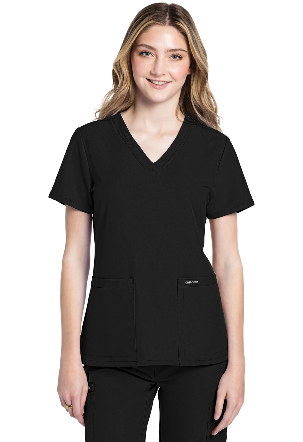 Cherokee 2 pocket V-Neck Top