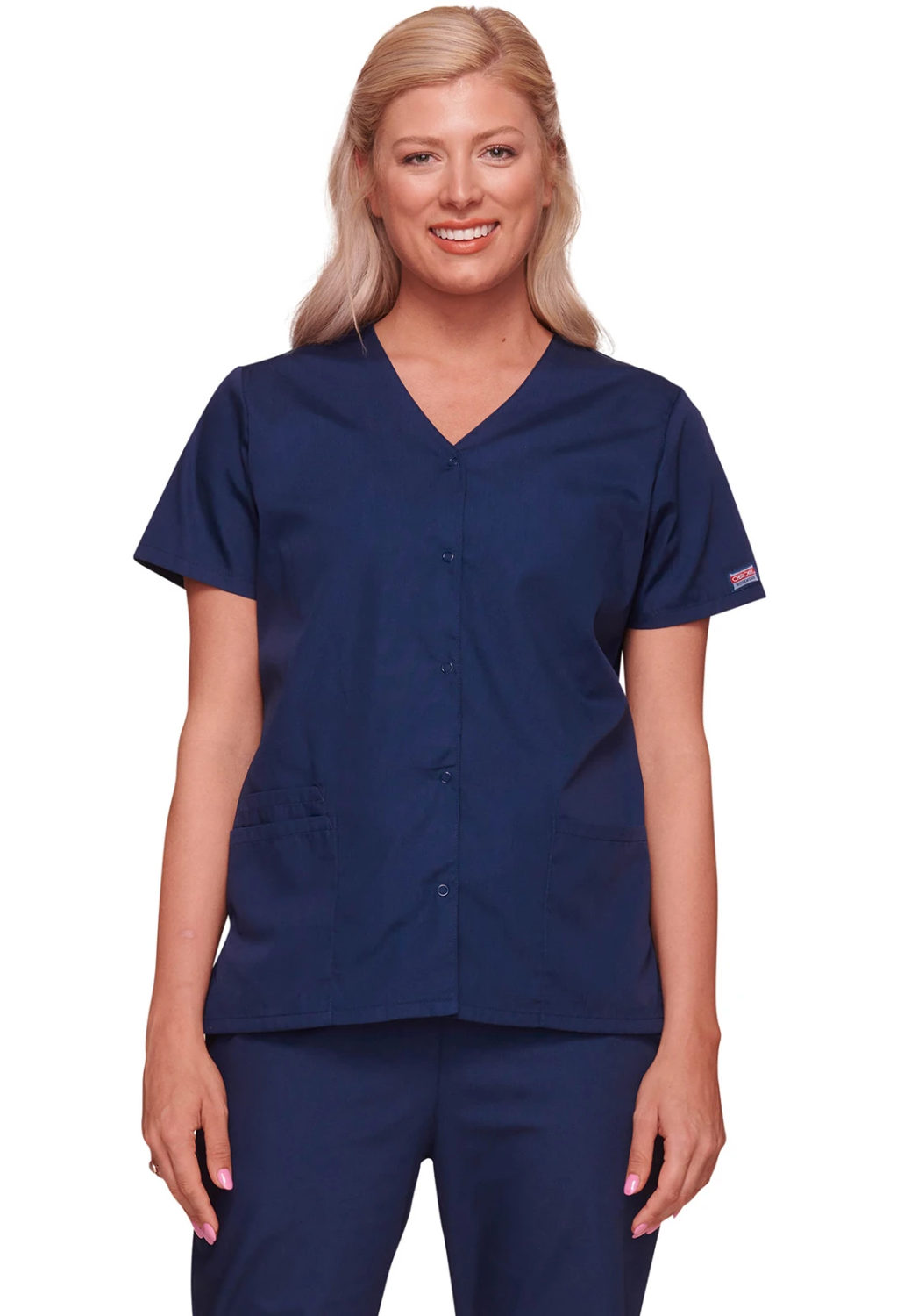 Cherokee Snap Front V-Neck Top