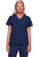 Cherokee Snap Front V-Neck Top