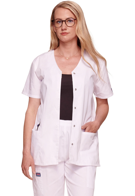 Cherokee Snap Front V-Neck Top