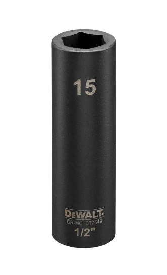 DeWalt 15mm 1/2"" Impact Socket (Deep)