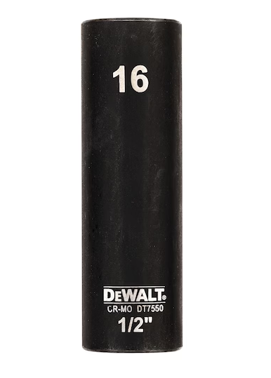 DeWalt 16mm 1/2" Impact Socket (Deep)