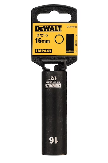 DeWalt 16mm 1/2" Impact Socket (Deep)