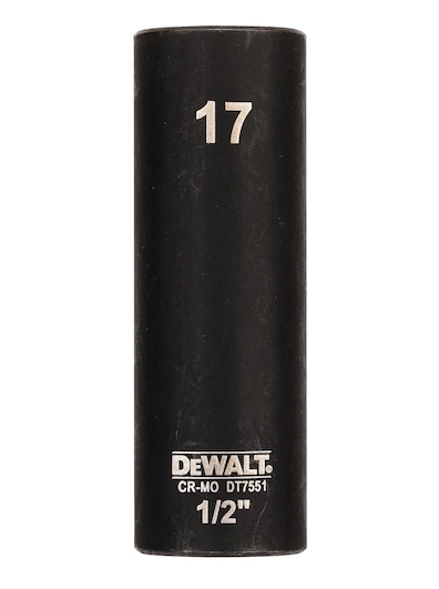 DeWalt 17mm 1/2" Impact Socket (Deep)