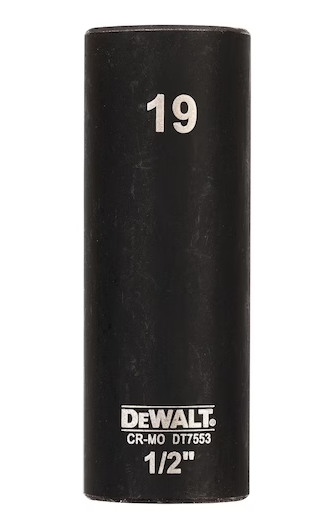 DeWalt 19mm 1/2" Impact Socket (Deep)