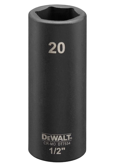 DeWalt 20mm 1/2" Impact Socket (Deep)