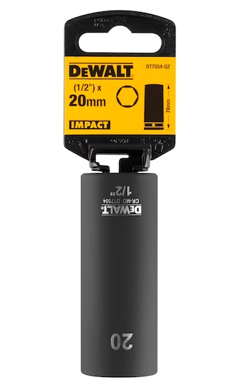 DeWalt 20mm 1/2" Impact Socket (Deep)