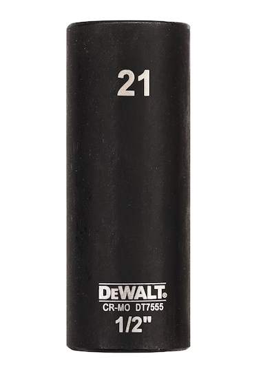 DeWalt 21mm 1/2" Impact Socket (Deep)