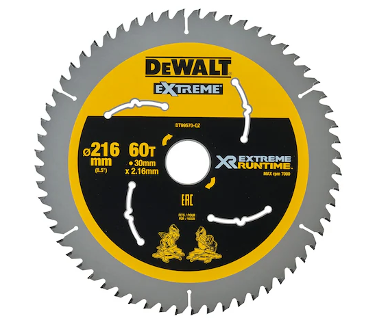 DeWalt Cirkelzaagblad - 216 x 30 x 60t