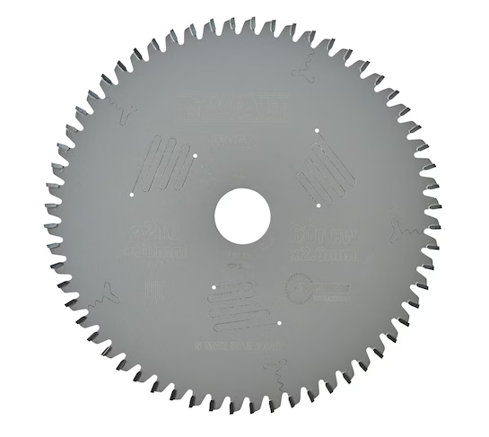 DeWalt Cirkelzaagblad 216x30mm 60T ATB Fijn afwerking