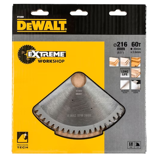 DeWalt Cirkelzaagblad 216x30mm 60T ATB Fijn afwerking