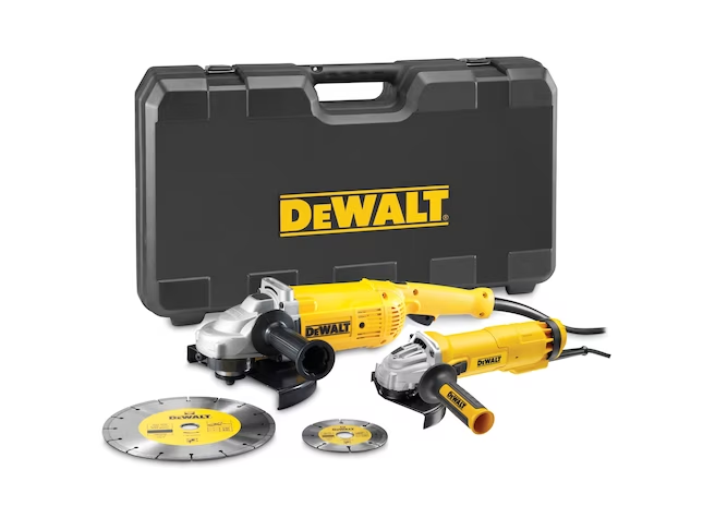 DeWalt Haakse Slijper 125/230mm met 2 Diamantschijven