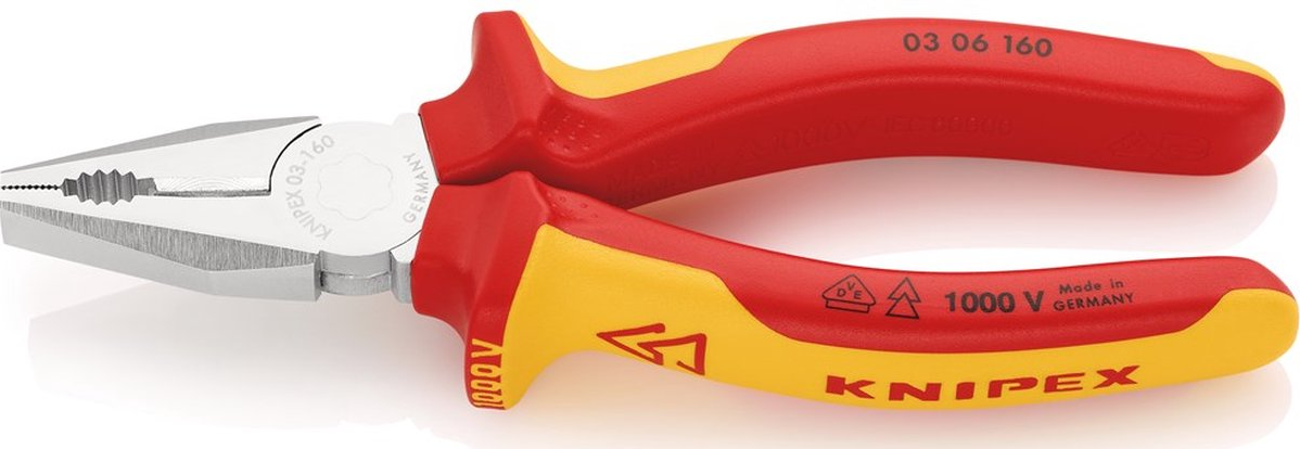 Knipex Kombi-tang verchr./comfort VDE 160 mm