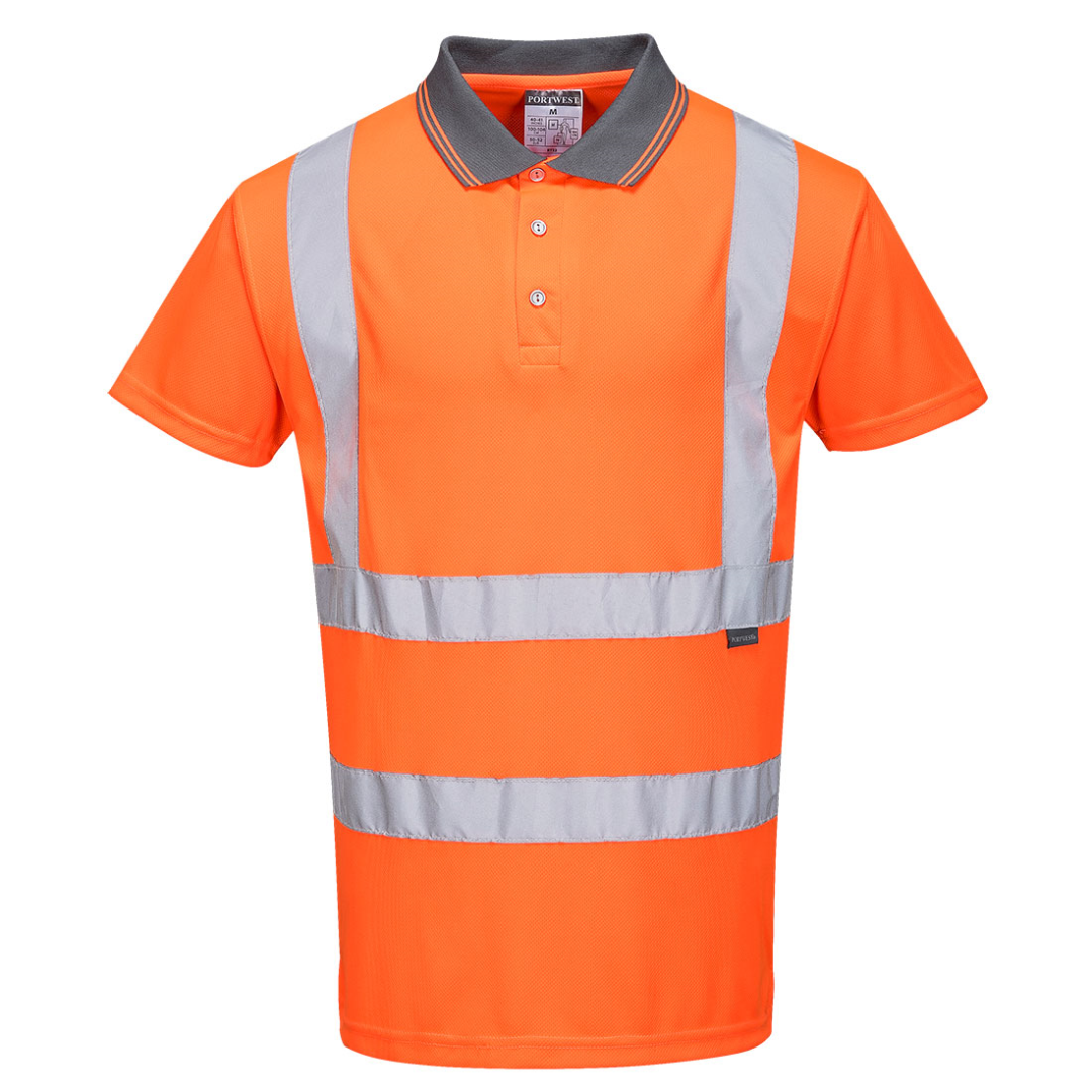 Portwest Hi-Vis Korte Mouw Polo Shirt RIS