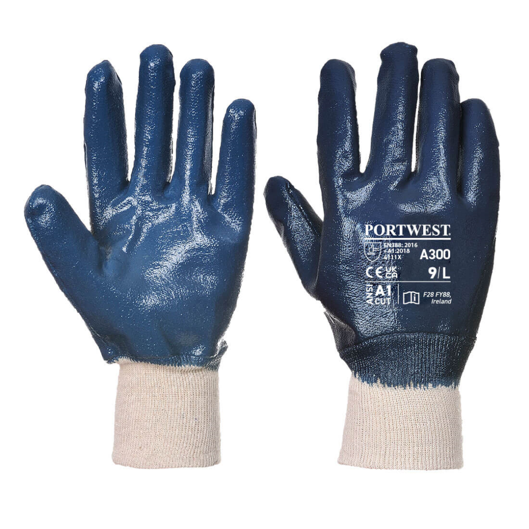 Portwest Nitril Handschoenen met Gebreid Manchet