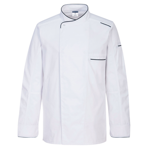Chef Works Hartford Chef Jas voor heren, Blauw, 3XL Chef Works Hartford Chef Jas voor heren, Blauw, 3XL