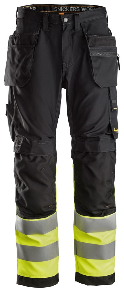 Snickers AllroundWork Klasse 1 High-Vis Werkbroek met Knie- Holsterzakken