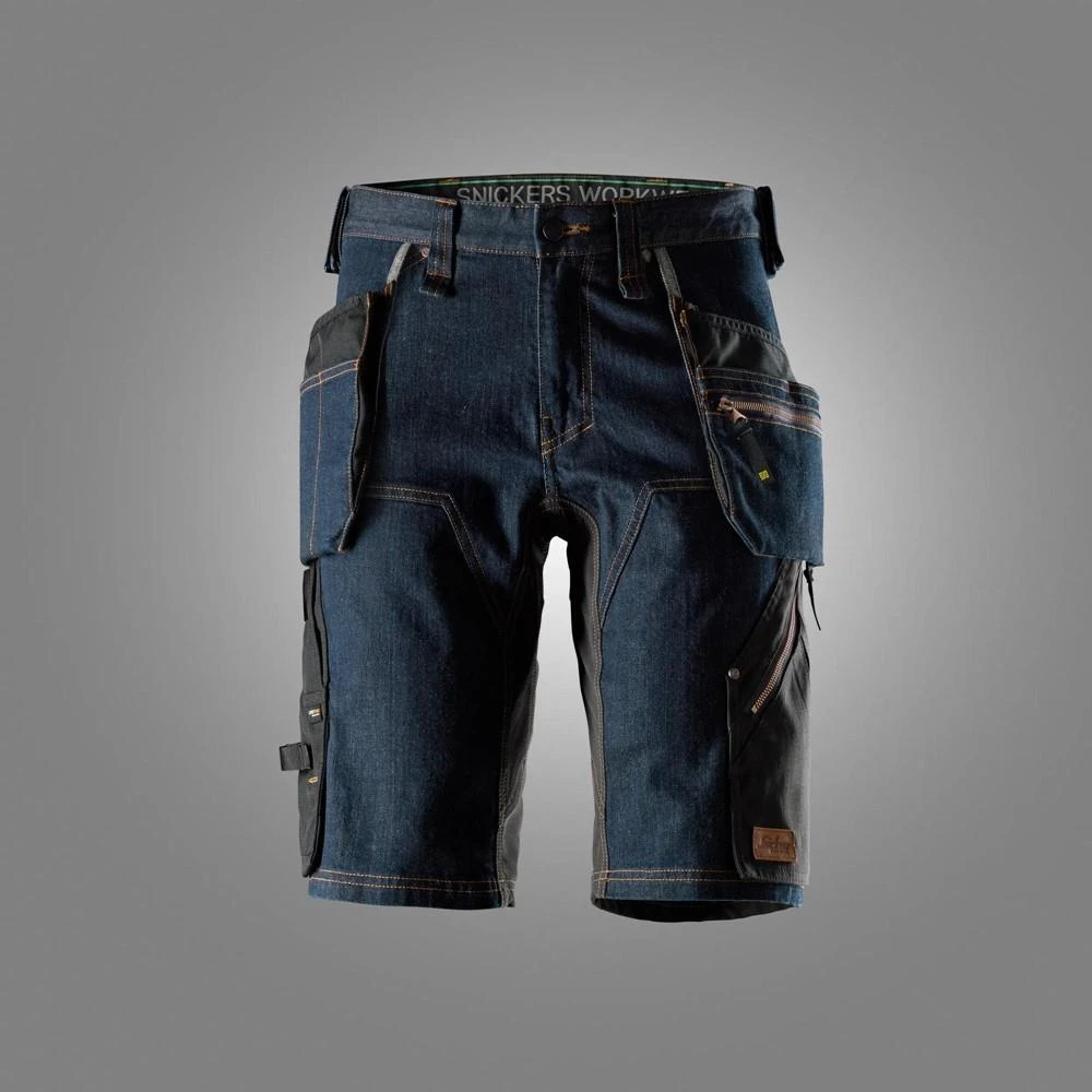 Snickers FlexiWork Denim Werkshorts met Holsterzakken