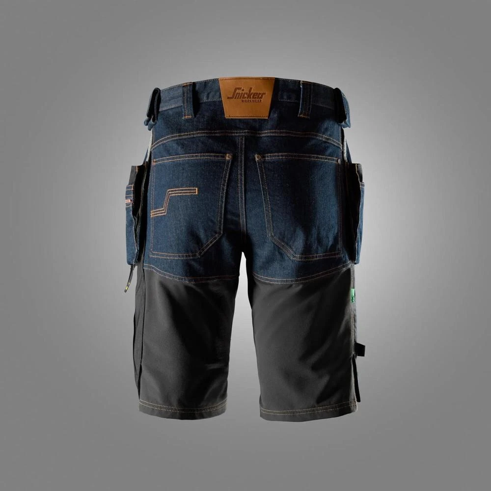 Snickers FlexiWork Denim Werkshorts met Holsterzakken